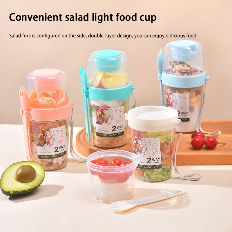 Meal Prep Oatmeal Jars - كوب سلطة الإفطار المحمول مع غطاء