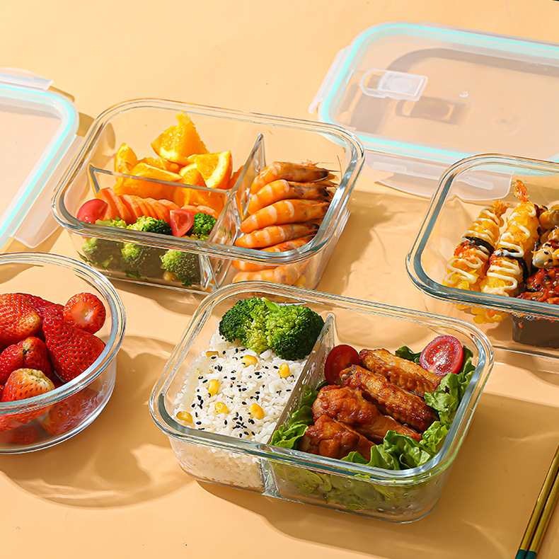 Meal Prep Microwave - صندوق زجاجي لحفظ الطعام، مصنوع من