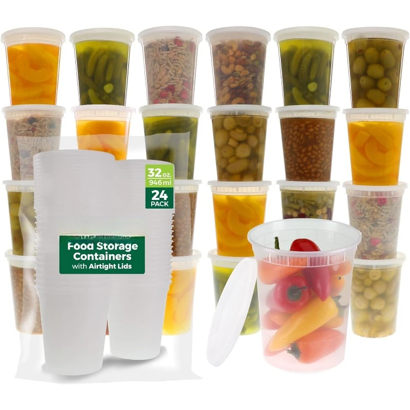 Meal Prep Microwave - حاويات لذيذة بلاستيكية بأغطية ، سلايم