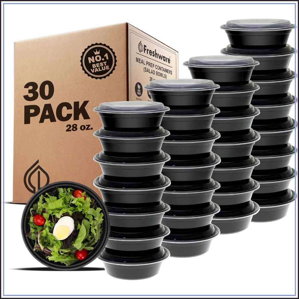 Meal Prep Microwave - حاويات تحضير الوجبات مع أغطية، 30