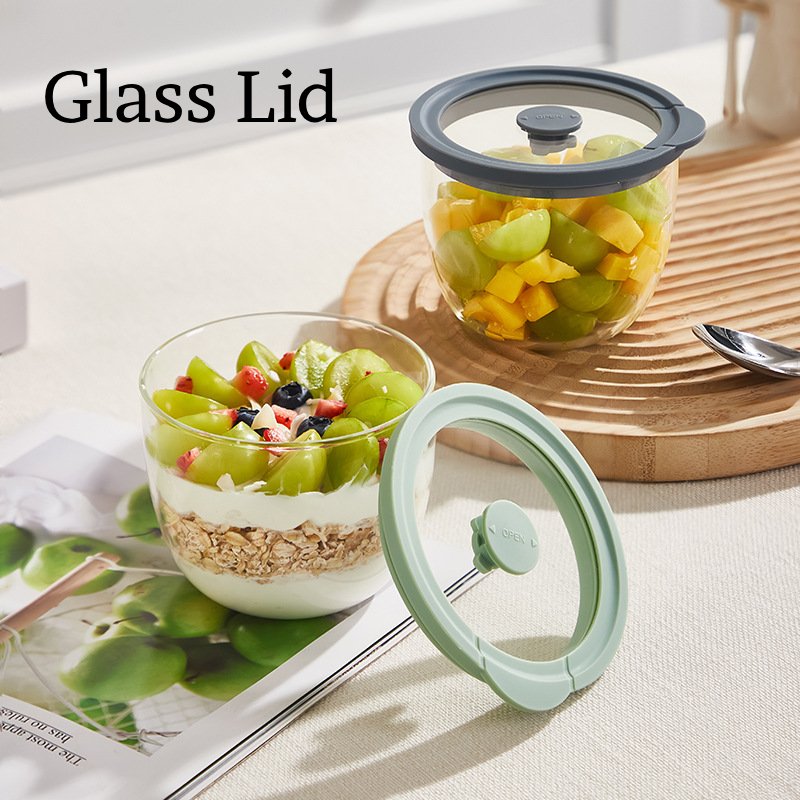 Meal Prep Yogurt Containers - وعاء زجاجي لتخزين الشوفان الليلي مع