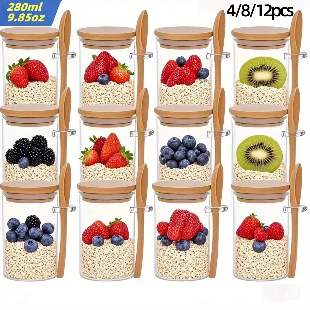 4/8/12 قطعة، أكواب إفطار الشوف - مراجعة Meal Prep Yogurt Containers وسعره