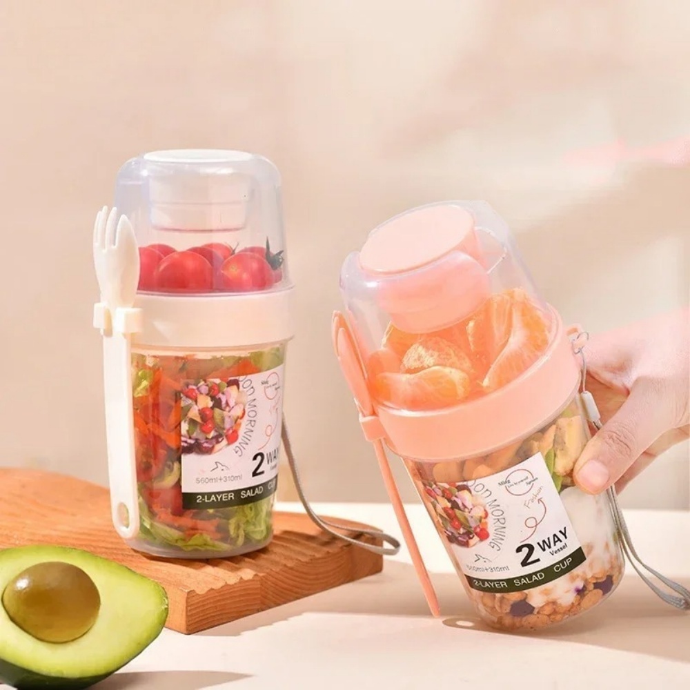 المحمولة كوب للسلطة الإفطار كو - مراجعة Meal Prep Oatmeal Jars وسعره