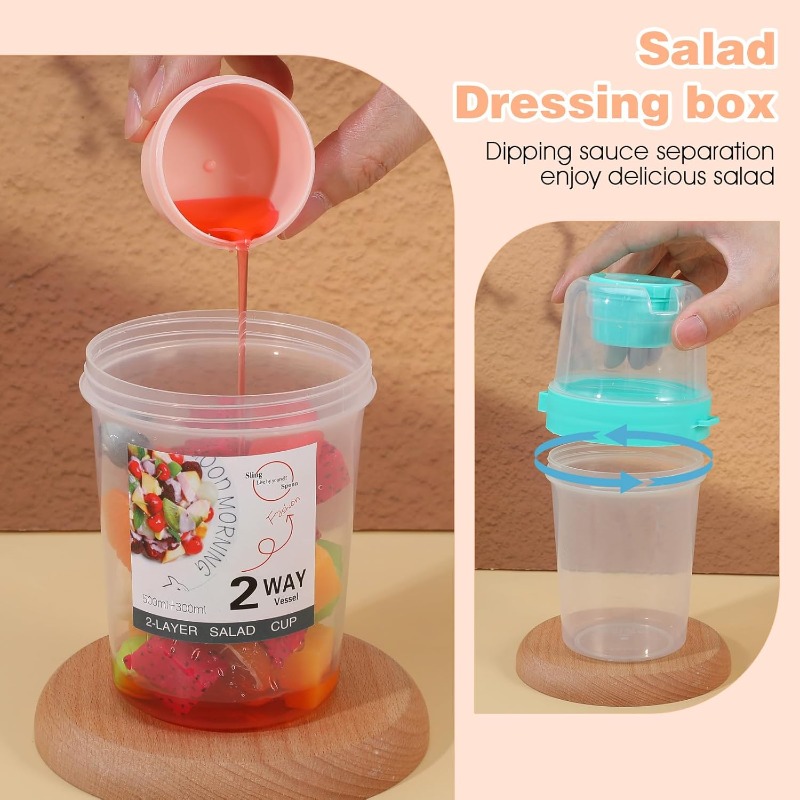 كوب سلطة محمول، كوب شوفان مزدو - مراجعة Meal Prep Yogurt Containers وسعره