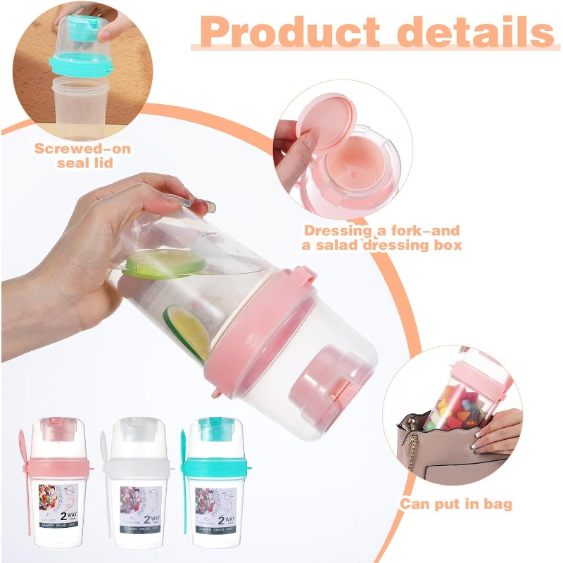 كوب سلطة محمول، كوب شوفان مزدو - مراجعة Meal Prep Yogurt Containers وسعره