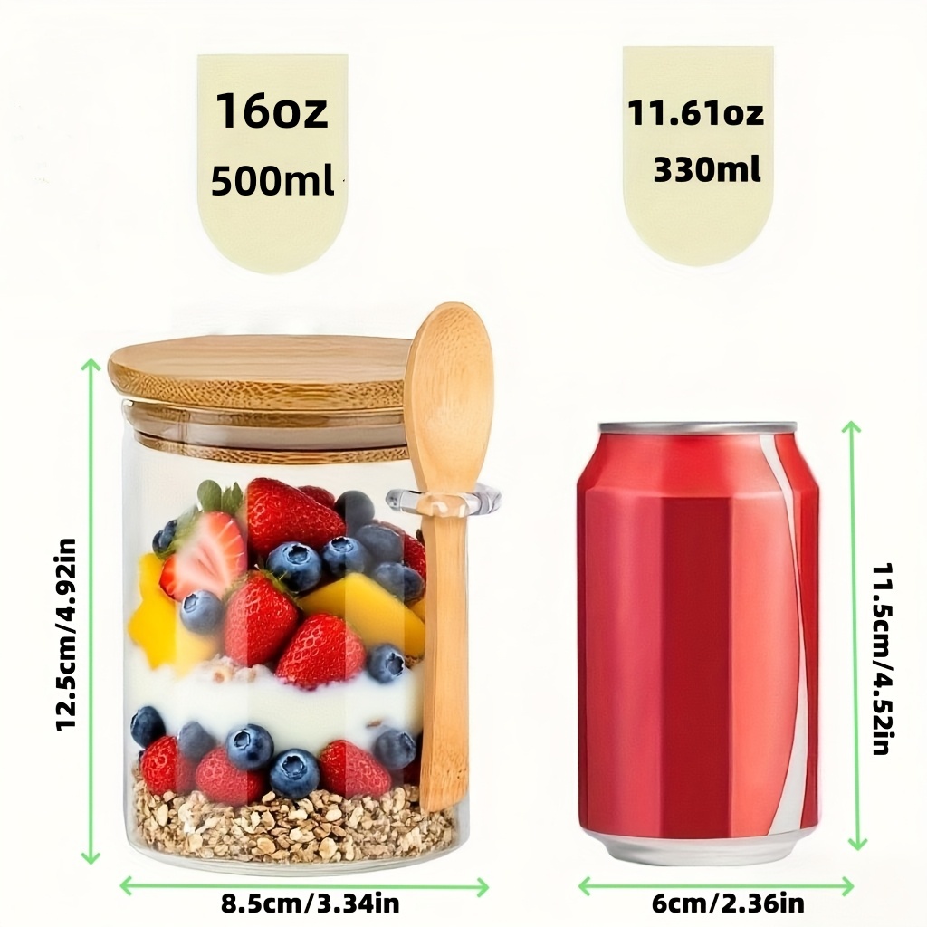 مجموعة أكواب زجاجية للشوفان 1/ - مراجعة Meal Prep Oatmeal Jars وسعره