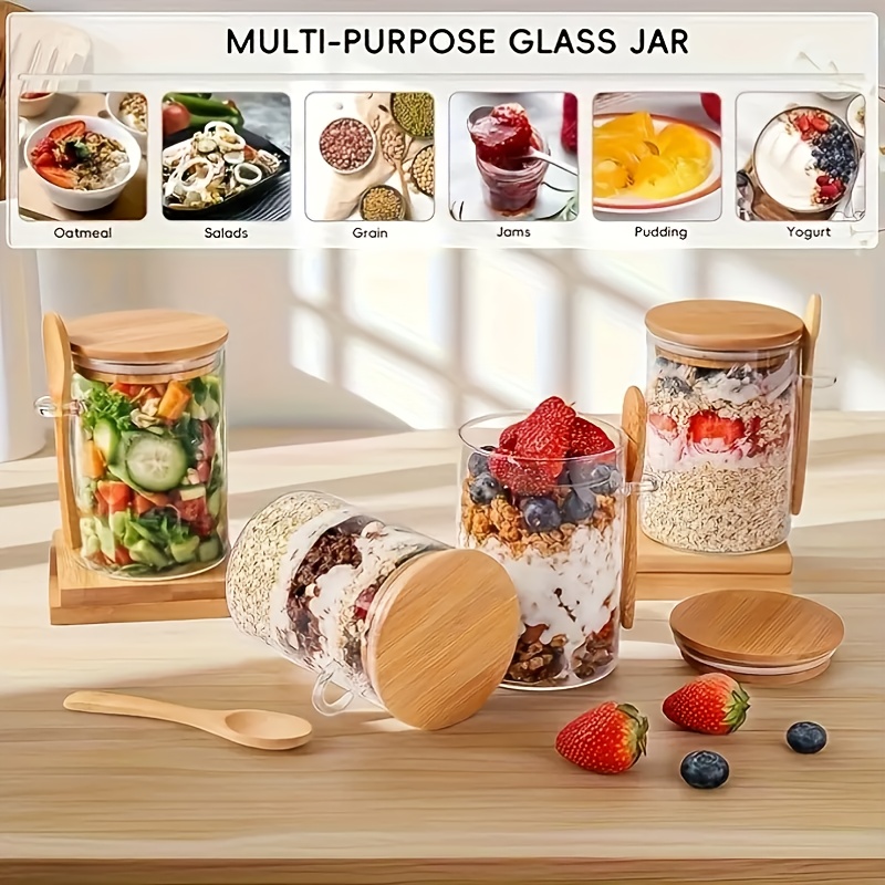 مجموعة أكواب زجاجية للشوفان 1/ - مراجعة Meal Prep Oatmeal Jars وسعره