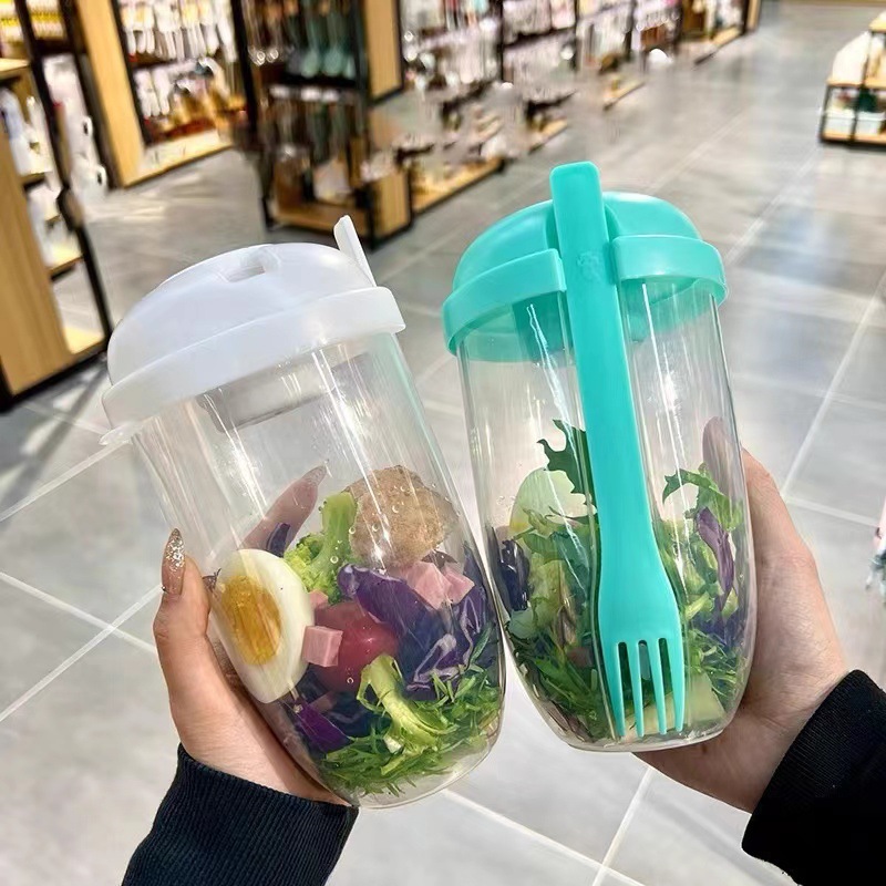 وعاء سلطة محمول مع غطاء وشوكة  - مراجعة Meal Prep Yogurt Containers وسعره