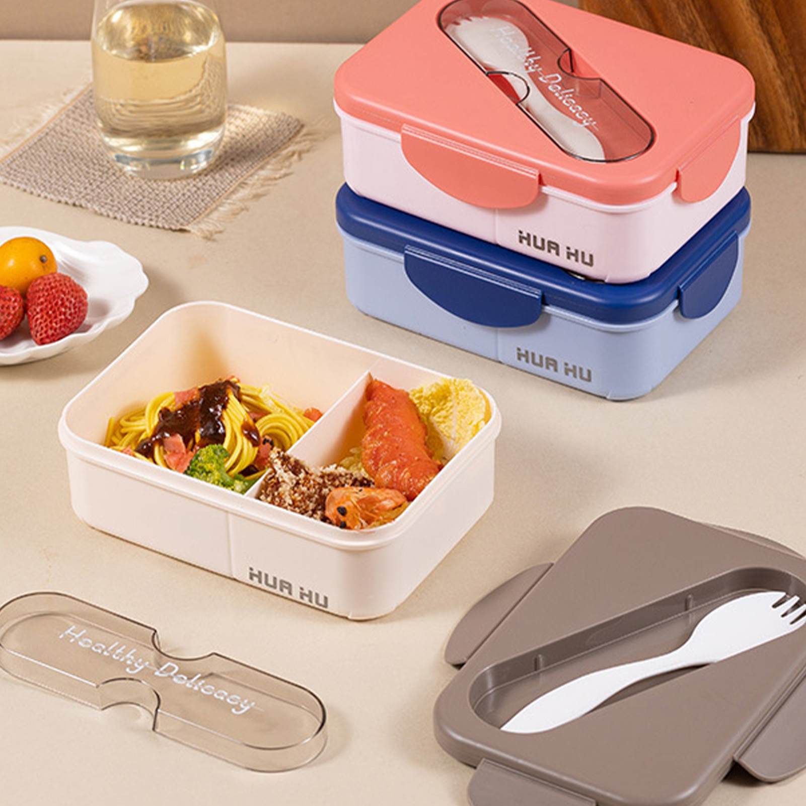 صندوق غداء الطالب مع شوكة بلاس - مراجعة Meal Prep Microwave وسعره