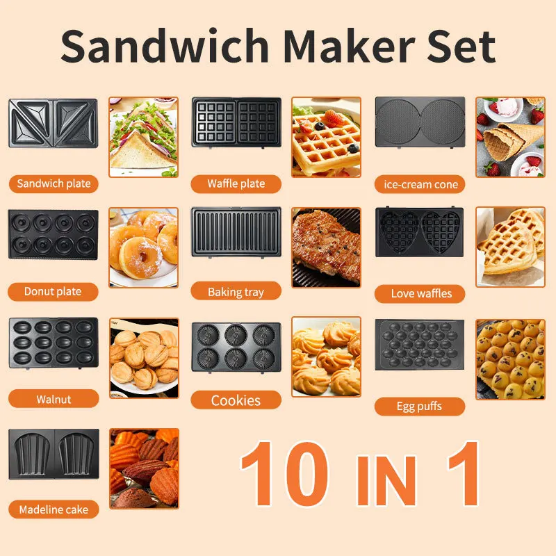 جهاز منزلي متعدد الوظائف 10 في - مراجعة Breakfast Sandwich Press وسعره