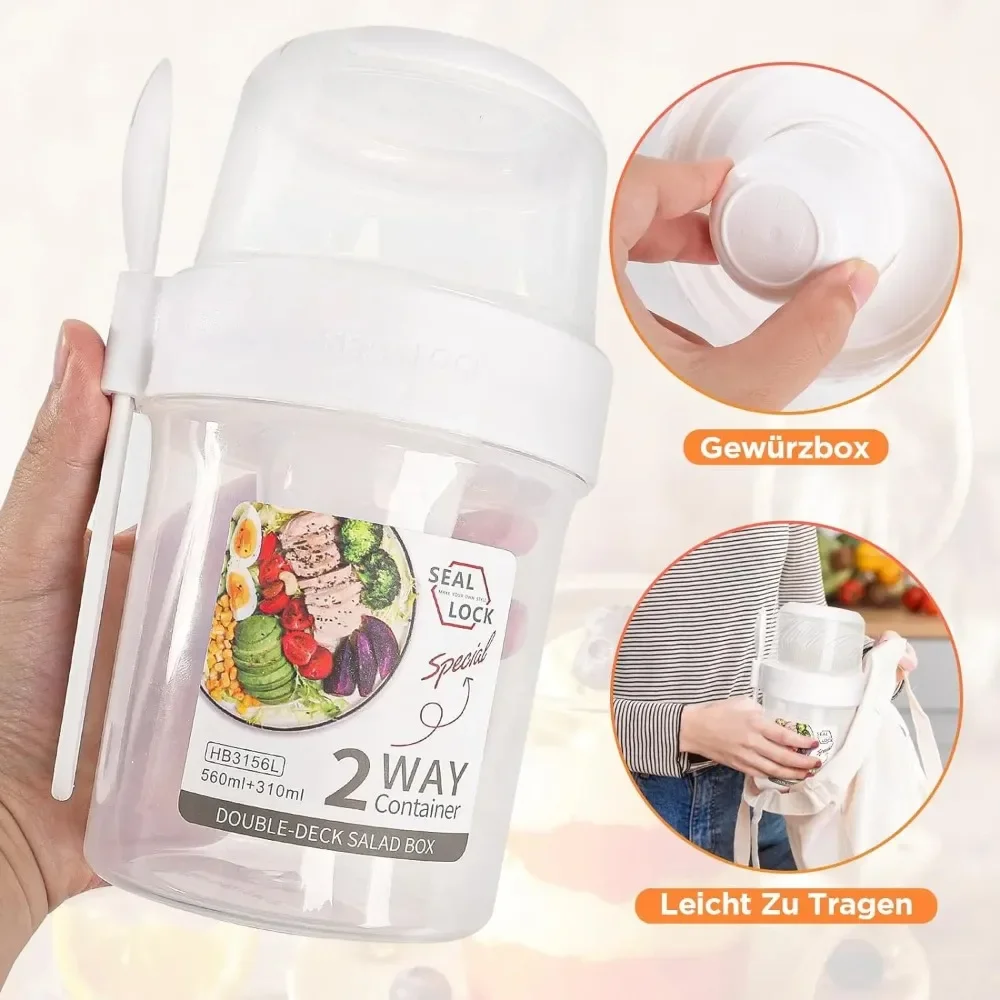 كوب سلطة أكواب الإفطار المحمول - مراجعة Meal Prep Yogurt Containers وسعره