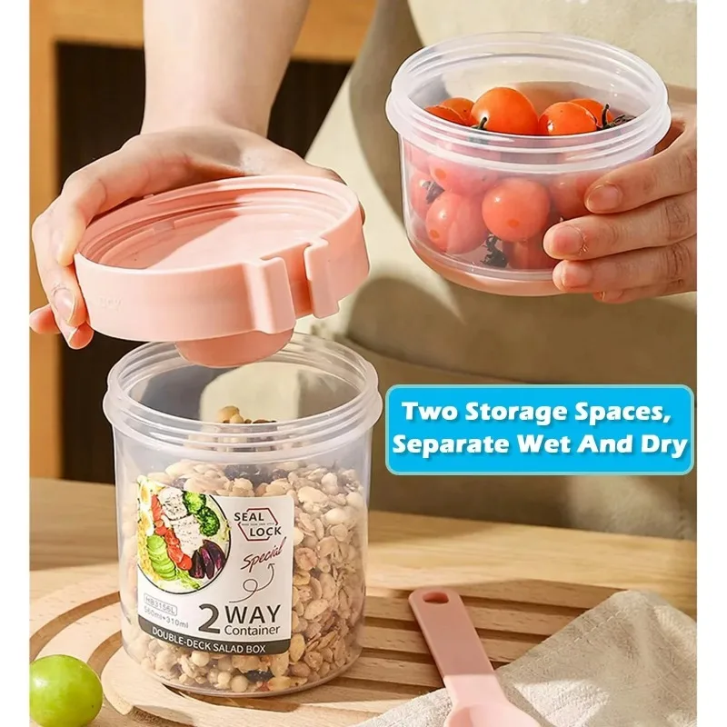 كوب سلطة محمول كوب دقيق الشوفا - مراجعة Meal Prep Yogurt Containers وسعره