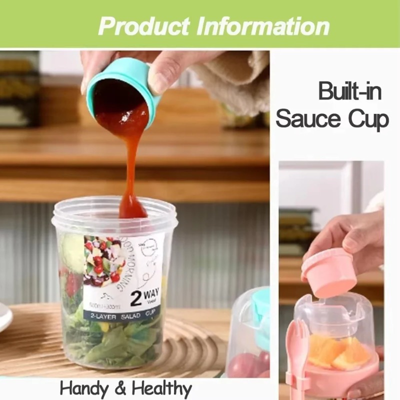 كوب سلطة محمول كوب دقيق الشوفا - مراجعة Meal Prep Yogurt Containers وسعره