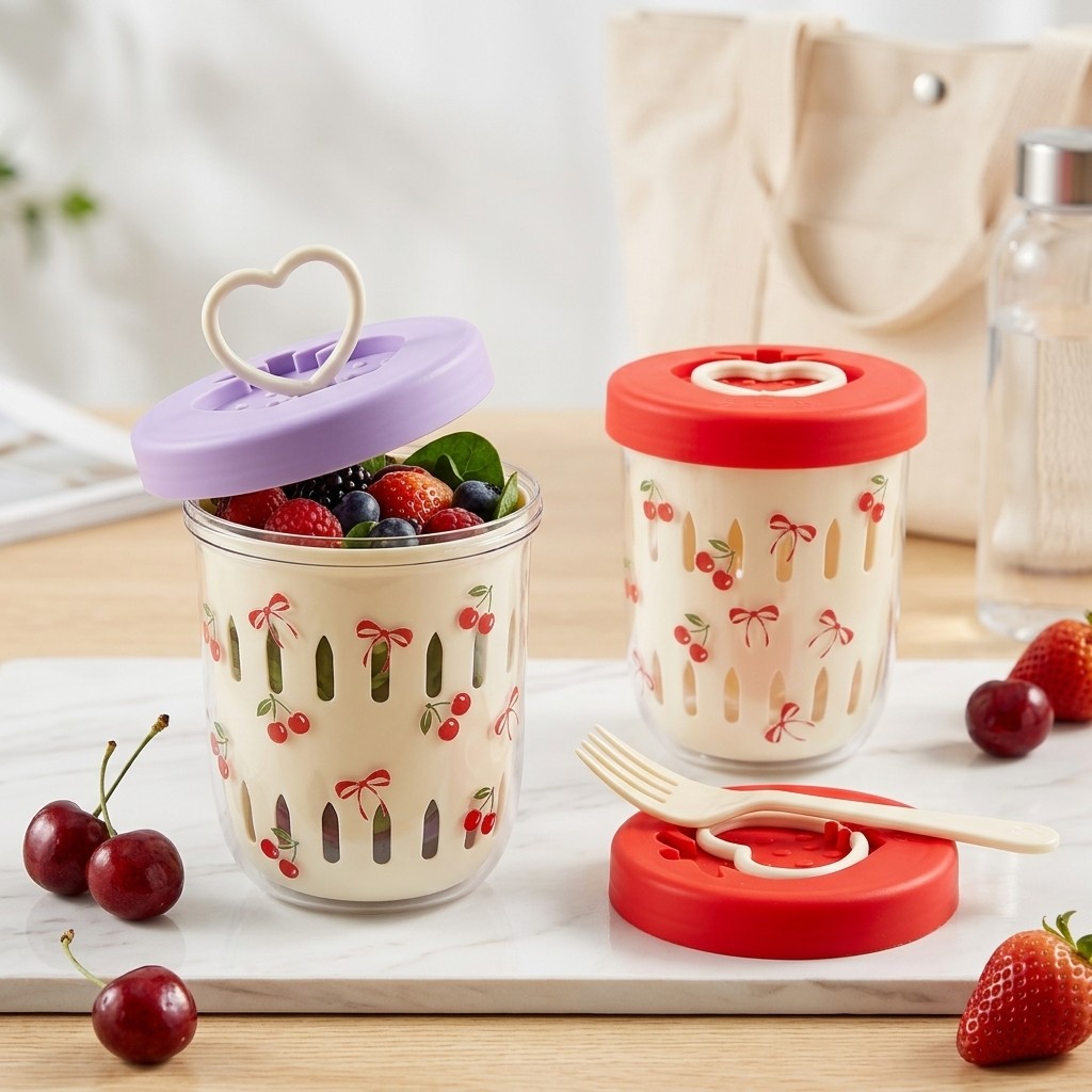 حاوية سلطة بلاستيكية مع غطاء و - مراجعة Meal Prep Yogurt Containers وسعره