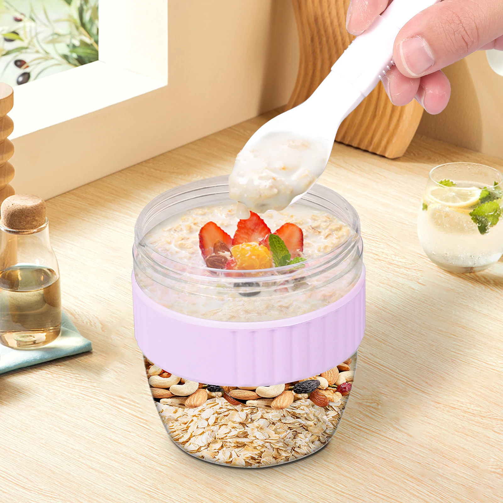 وعاء للشوفان المخفوق مزدوج الط - مراجعة Meal Prep Yogurt Containers وسعره
