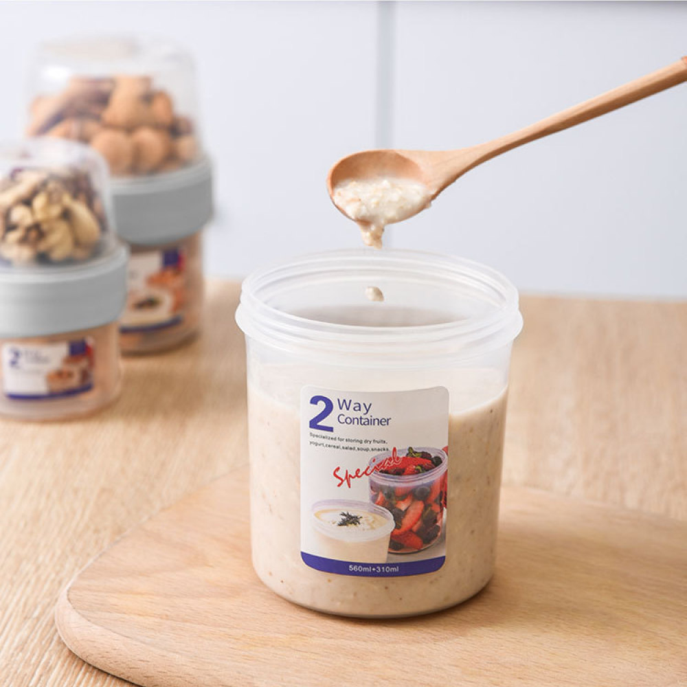 حاوية طعام محمولة مزدوجة الطبق - مراجعة Meal Prep Yogurt Containers وسعره